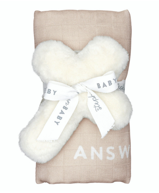 Swaddle Blanket + Cross Rattle - Answered Prayer