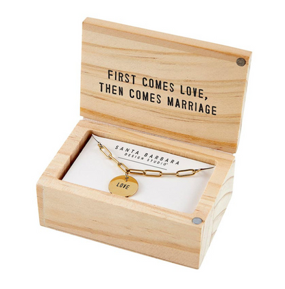 Link Chain Charm Necklace - Love