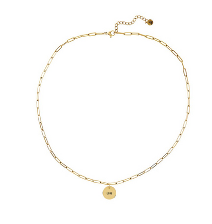 Link Chain Charm Necklace - Love