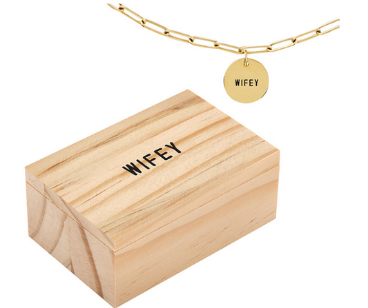 Link Chain Charm Necklace - Wifey