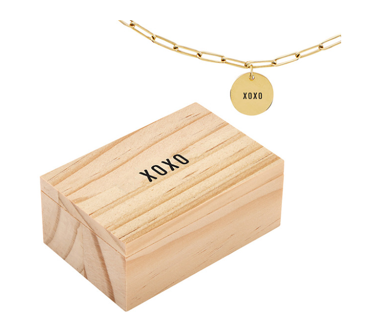 Link Chain Charm Necklace - XOXO