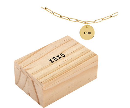 Link Chain Charm Necklace - XOXO