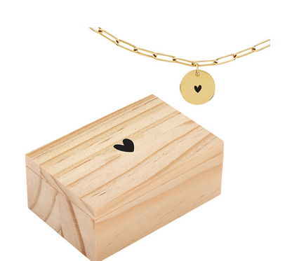 Link Chain Charm Necklace - Heart