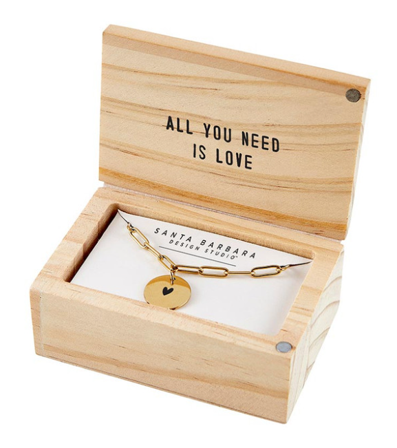 Link Chain Charm Necklace - Heart