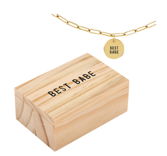 Link Chain Charm Necklace - Best Babe