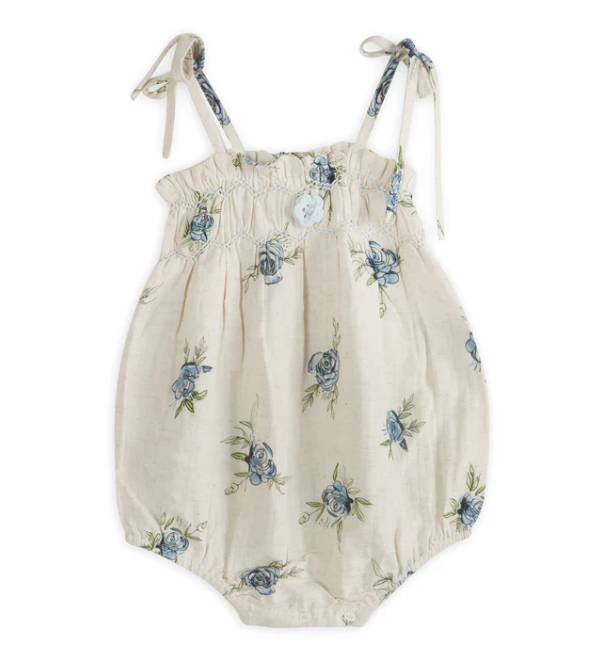 Anais Floral Baby Romper + Headband (Linen Blend)