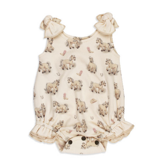 Little Rodeo Organic Bowtie Shoulder Bodysuit - Blush Boots