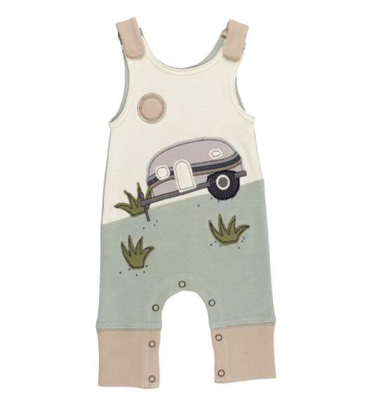 Little Travelers Collection - Organic Applique Harem Romper