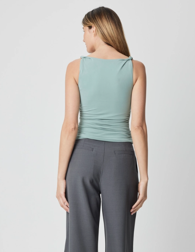 The Janice Top | Twist Tie Ruched Waist Modal Tank