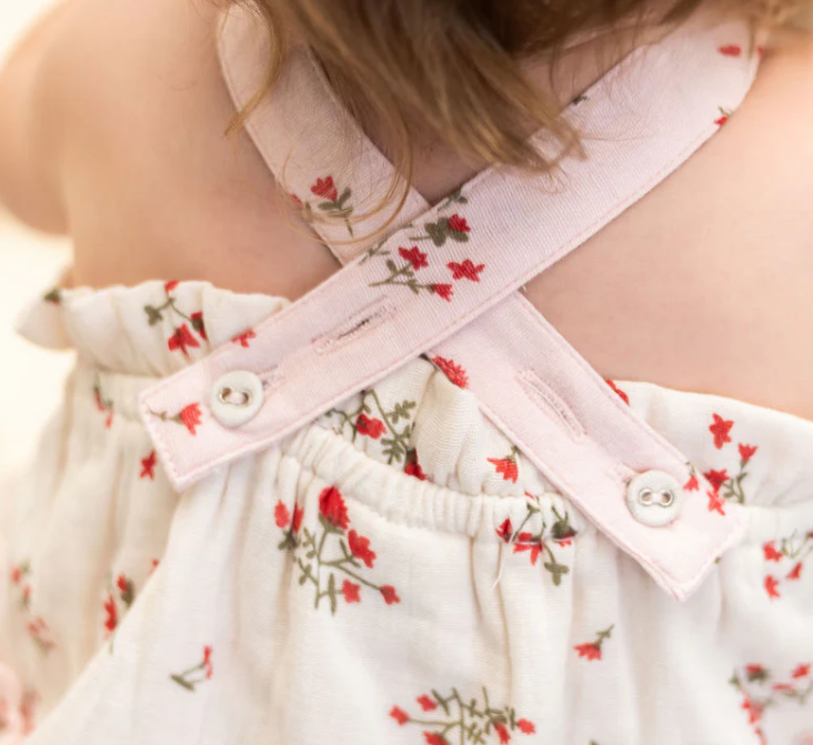 Bijou Tiered Floral Baby Dress + Bloomer (Organic)