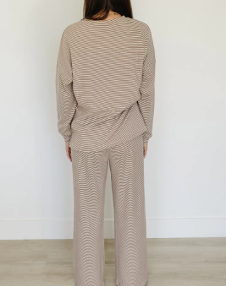 Womens Striped Loungewear Set