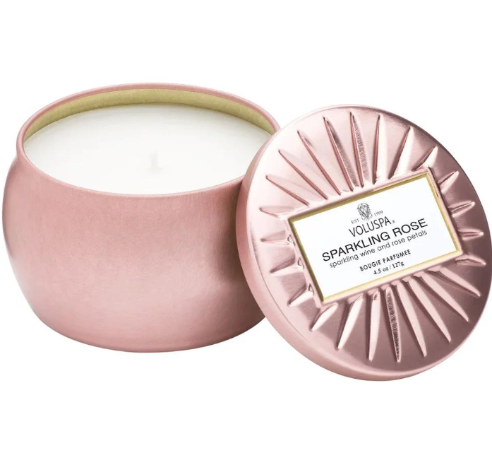 Voluspa Sparkling Rose Mini Tin Candle
