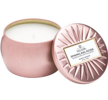 Voluspa Sparkling Rose Mini Tin Candle