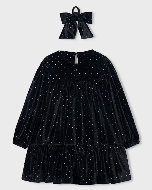 Velvet Dress with Matching Scrunchie