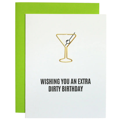 Extra Dirty Martini Birthday Letterpress Card