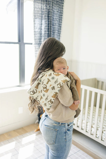 Outlaw Cowboy Muslin Burp Cloth