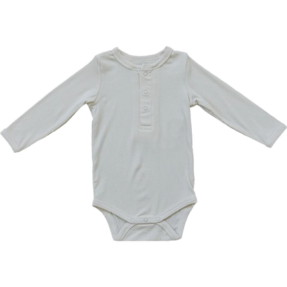 Bamboo Snap Ribbed Bodysuit - Cream