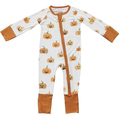 Pumpkins Bamboo Zipper Onesie