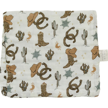 Outlaw Cowboy Muslin Burp Cloth