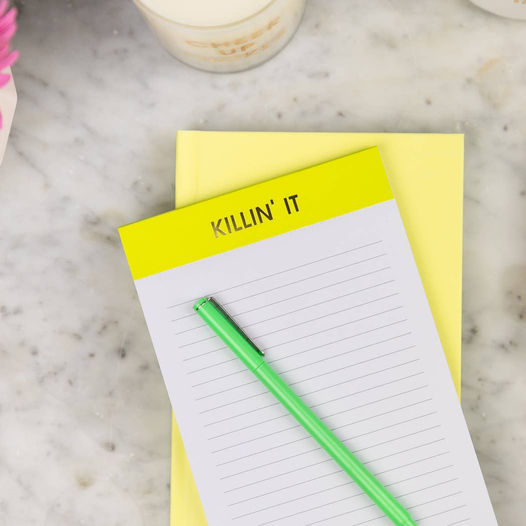 Killin' It - Lined Notepad - Neon Lemon Lime - 65 perforated pages - 5x8
