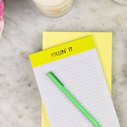 Killin' It - Lined Notepad - Neon Lemon Lime - 65 perforated pages - 5x8