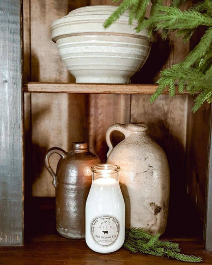 Milk Bottle Candle - Balsam Fir