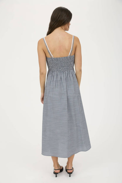 Striped Button Down Midi Dress