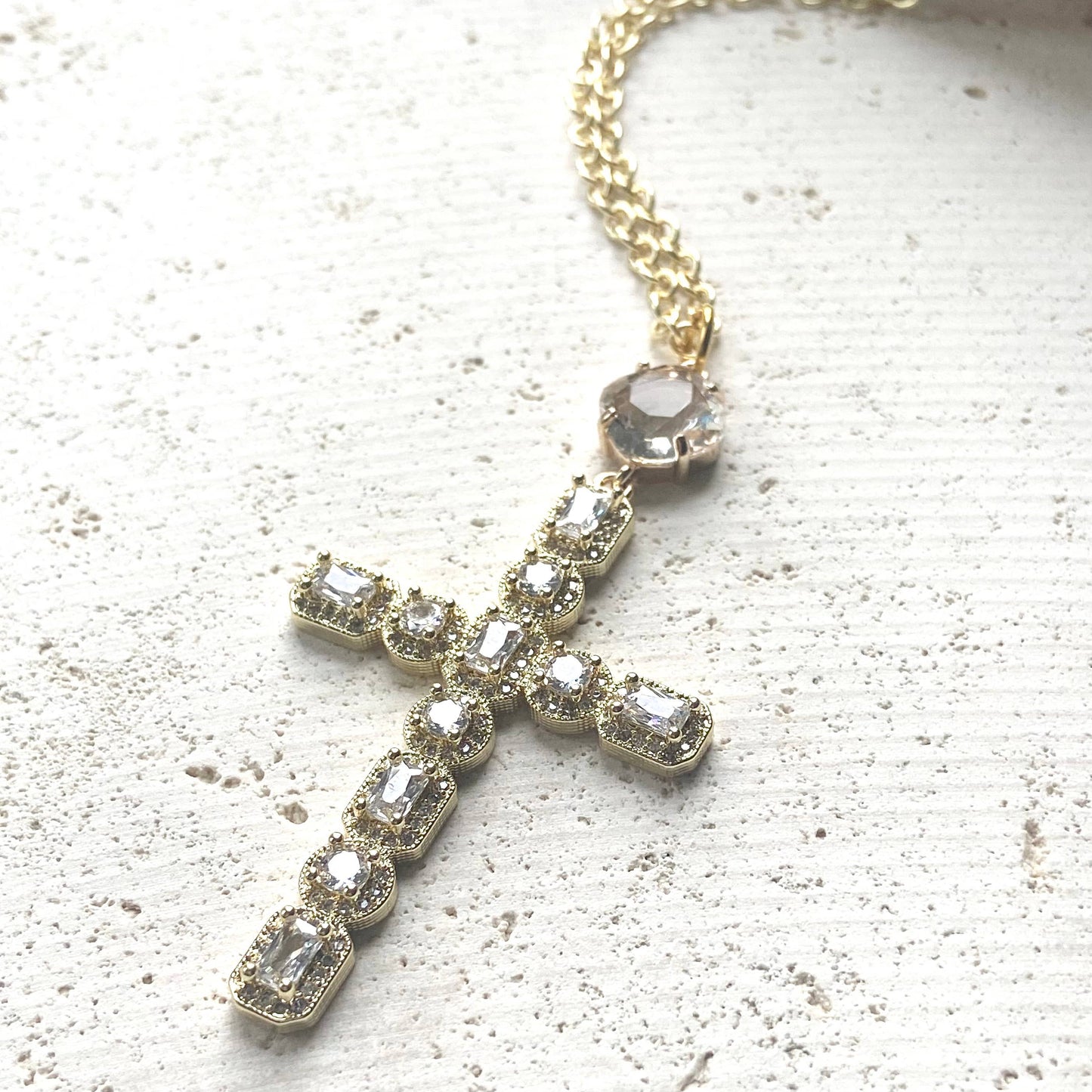 Cross Crystal Necklace Religious Jewelry Faith Boutique