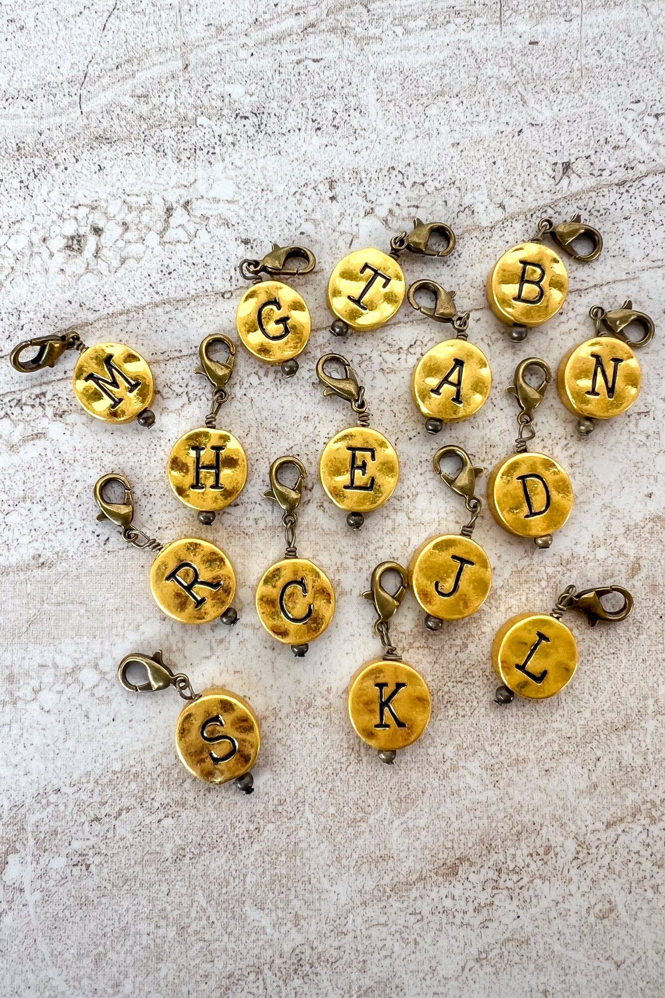 Dylan Collective Vintage Gold Circle Letter Charms