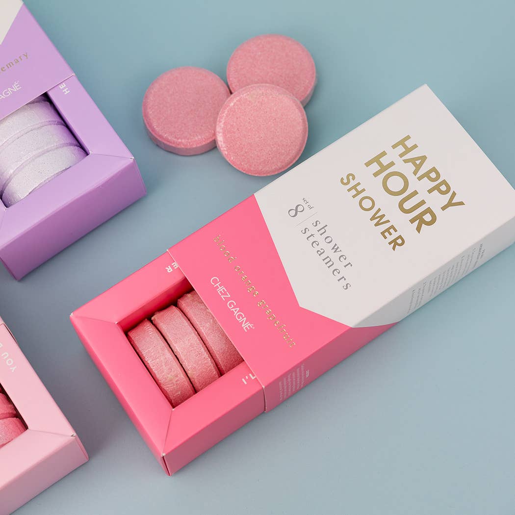 Happy Hour Shower - Aromatherapy Shower Steamers - Blood Orange Grapefruit - Set of 8