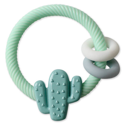 Ritzy Silicone Teether Rattles - Cactus