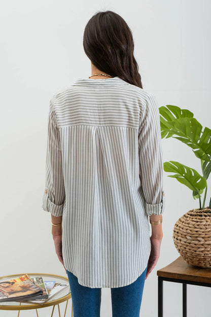 Striped Collared Button Down