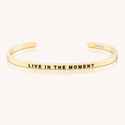 MantraBand Live in the Moment bracelet in gold view 3