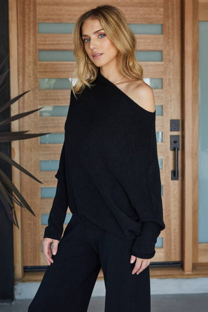 Asymmetrical Sweater - Black