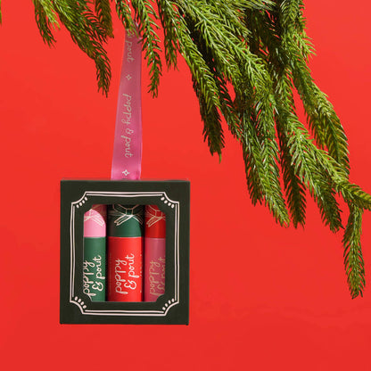 Lip Balm Trio, Holiday, Ornament, Limited Edition,