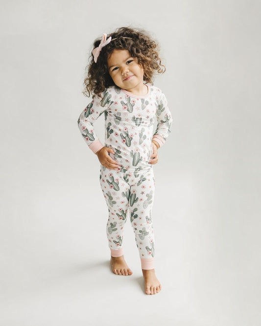 Bamboo Two Piece Set - Cactus Flowers