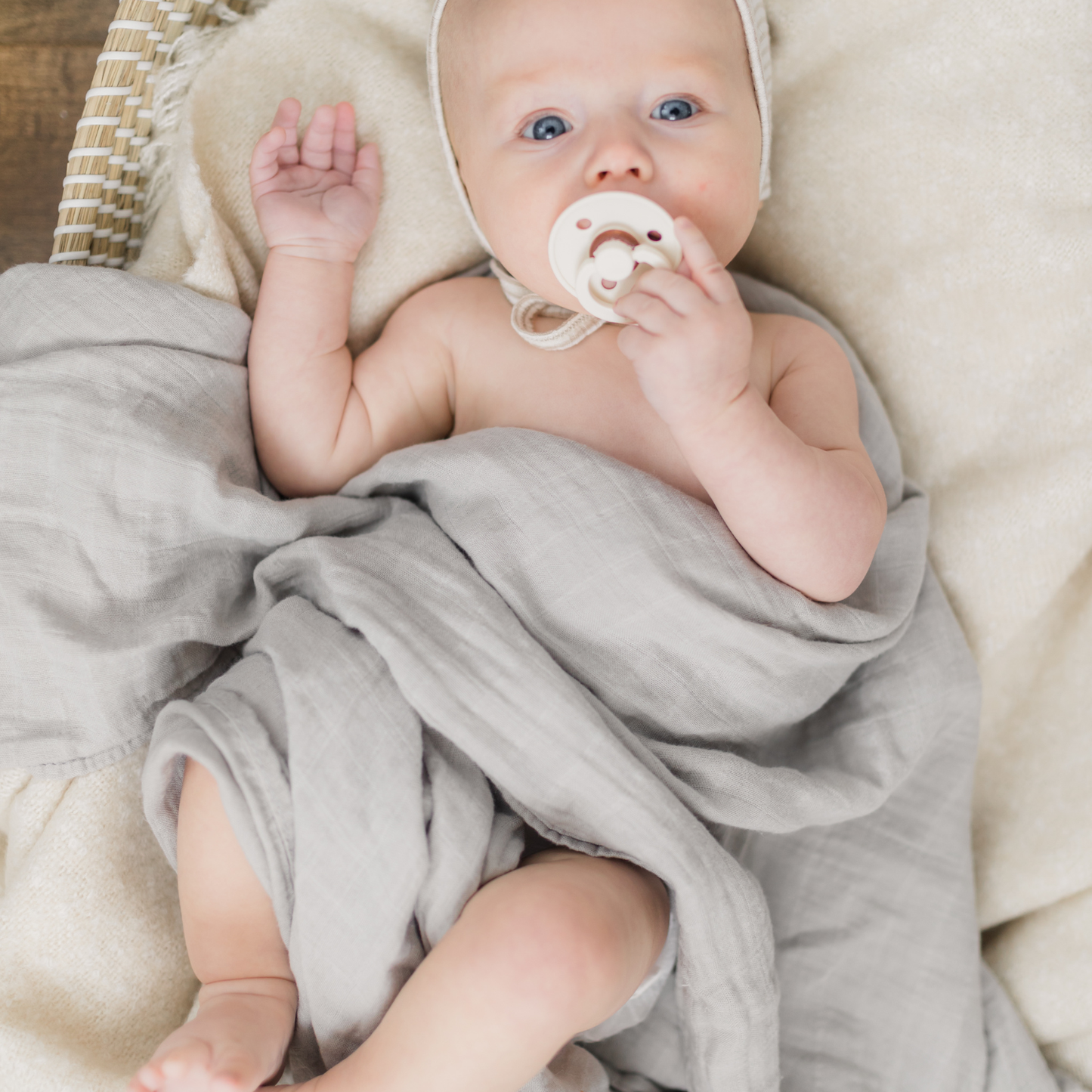 Muslin Swaddle Blanket - Light Grey