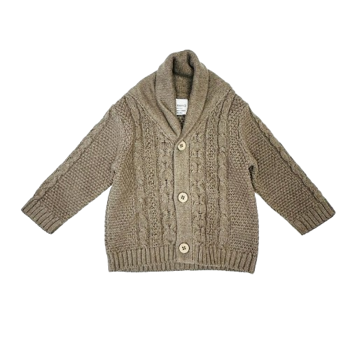 Shawl Collar Knit Cardigan - Cocoa Heather