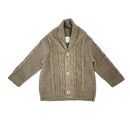 Shawl Collar Knit Cardigan - Cocoa Heather