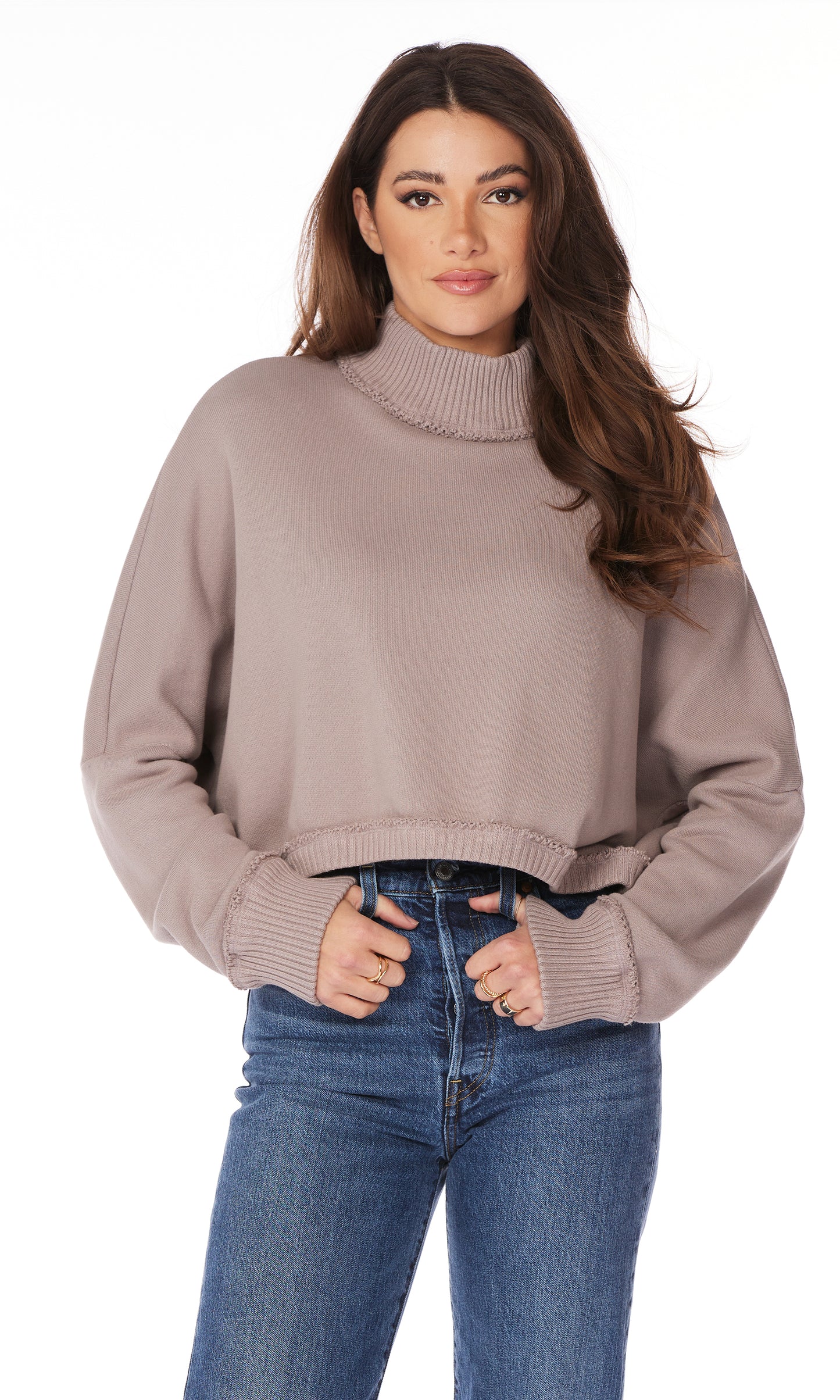 Turtleneck & Wide Leg Sweat Set