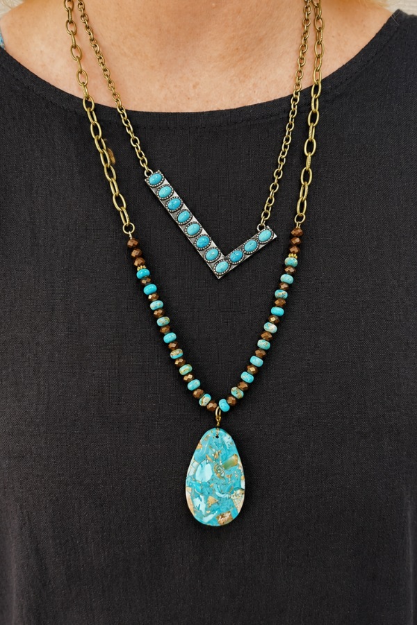 Blaze Initial Necklace- Bronze