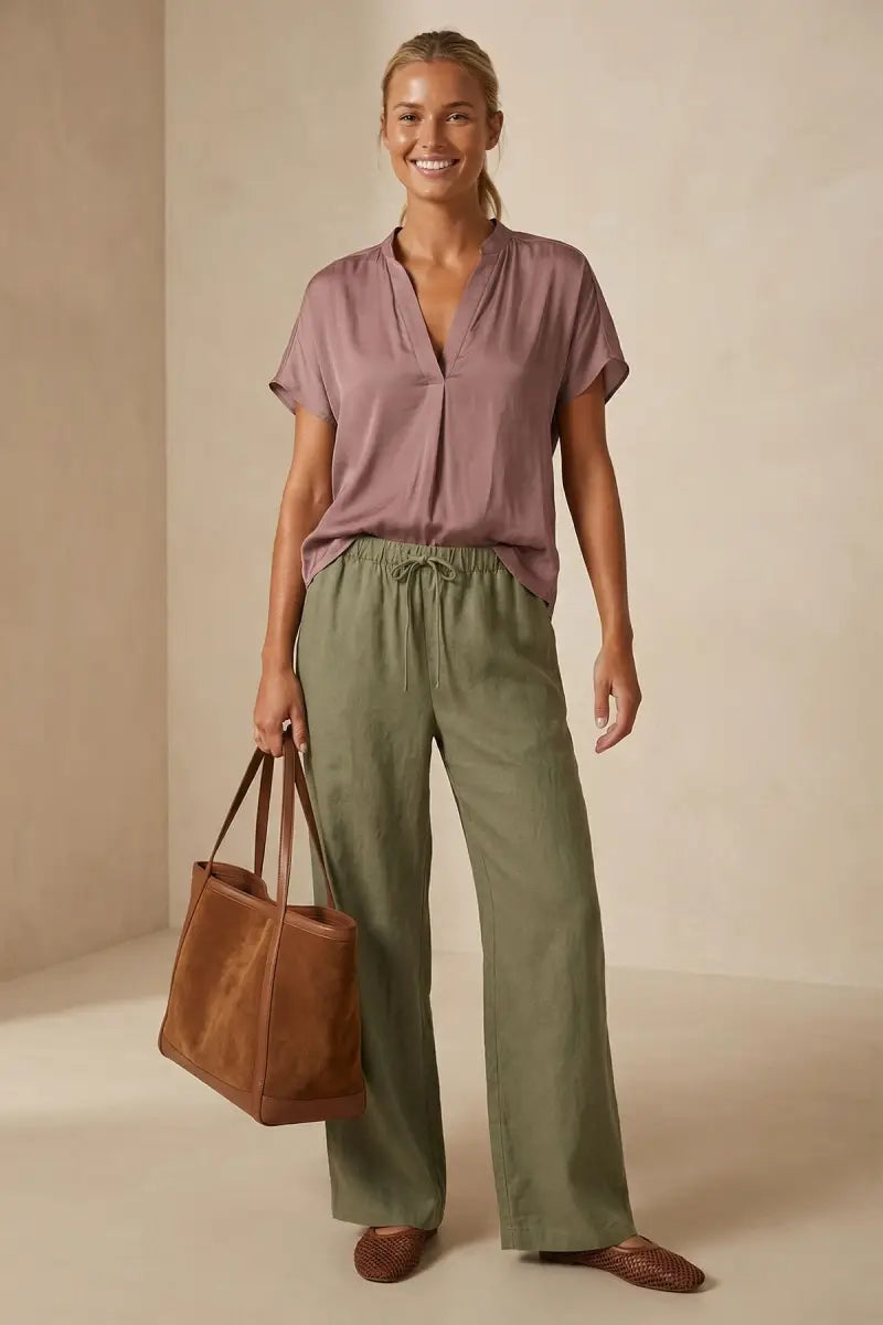 Drop Shoulder Regular Blouse - F