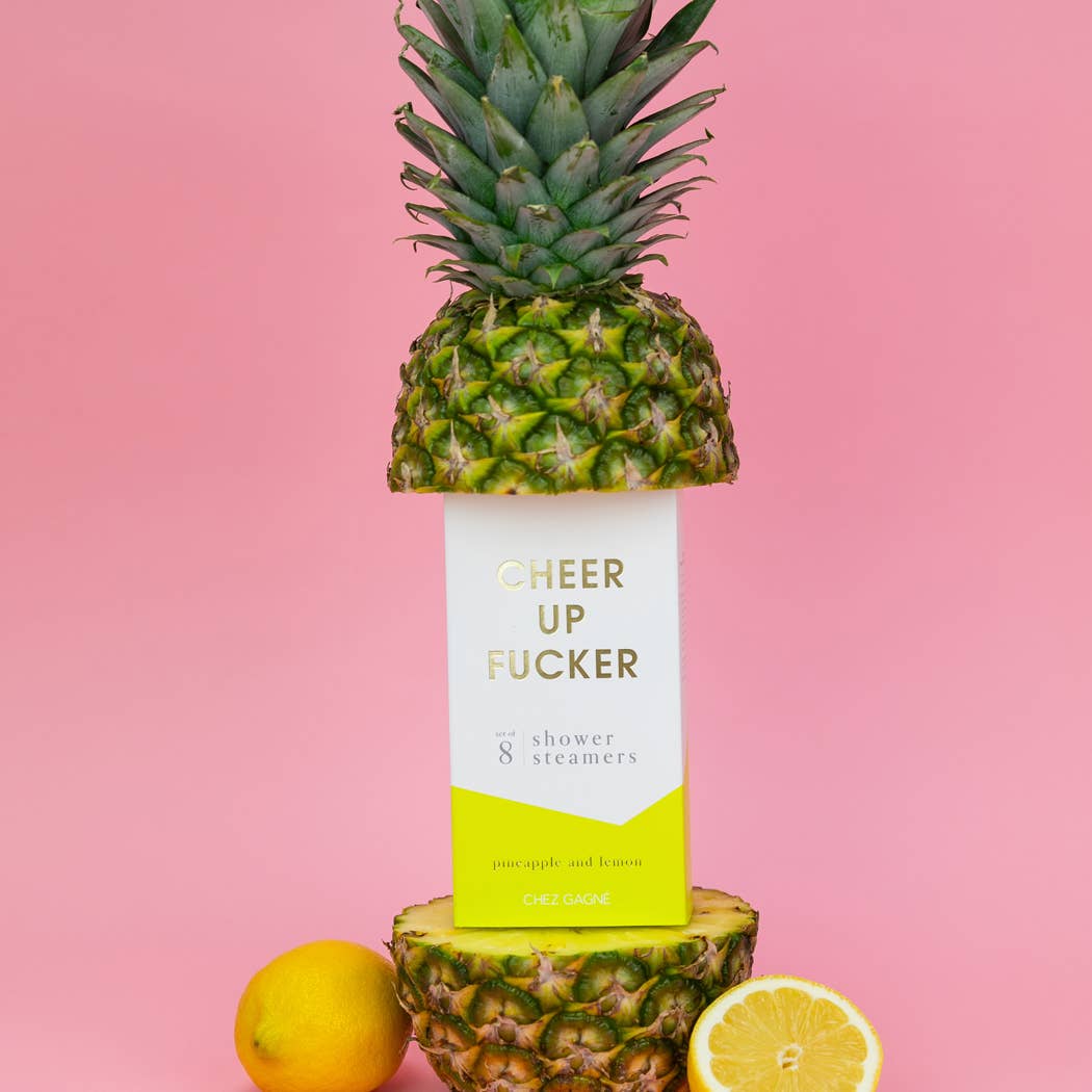 Cheer Up Fucker - Aromatherapy Shower Steamers - Pineapple Lemon - Set of 8