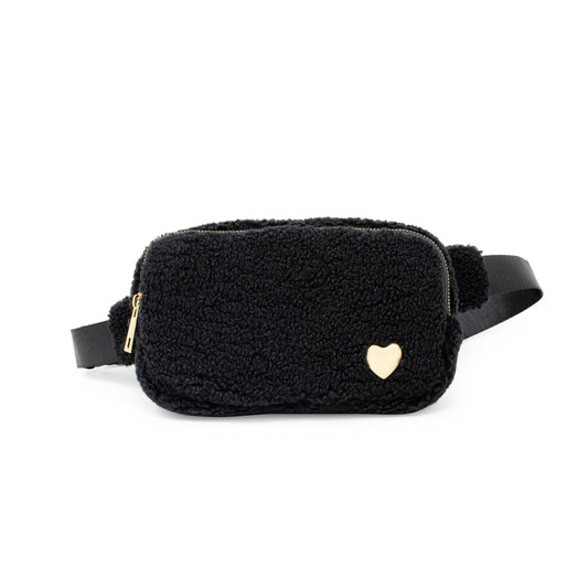 Fuzzy Black Belt Bag