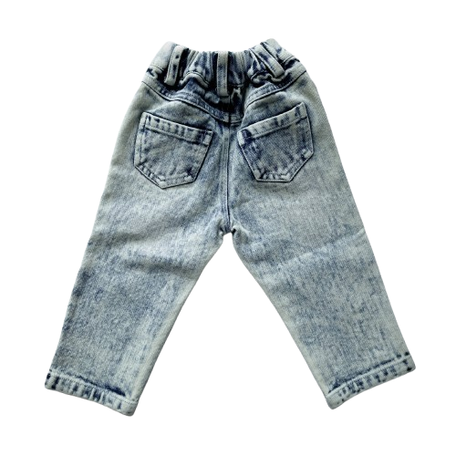 Relaxed Straight Acid Wash Denim - Light