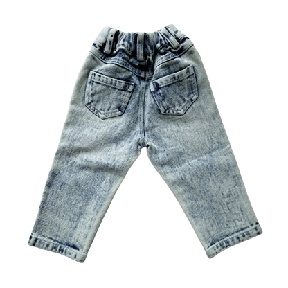 Relaxed Straight Acid Wash Denim - Light