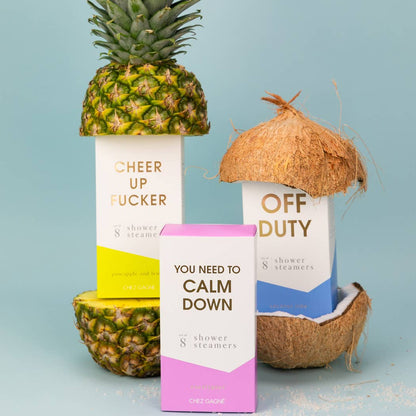 Cheer Up Fucker - Aromatherapy Shower Steamers - Pineapple Lemon - Set of 8