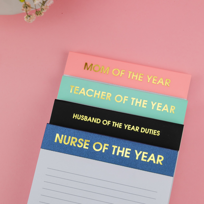 Nurse of the Year - Lined Notepad, To-Do List, Nurse Gift