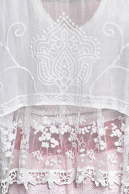 1/2 Sleeve Lace Ruffle Trim Opening Solid Crochet Cardigan
