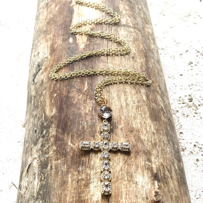 Cross Crystal Necklace Religious Jewelry Faith Boutique